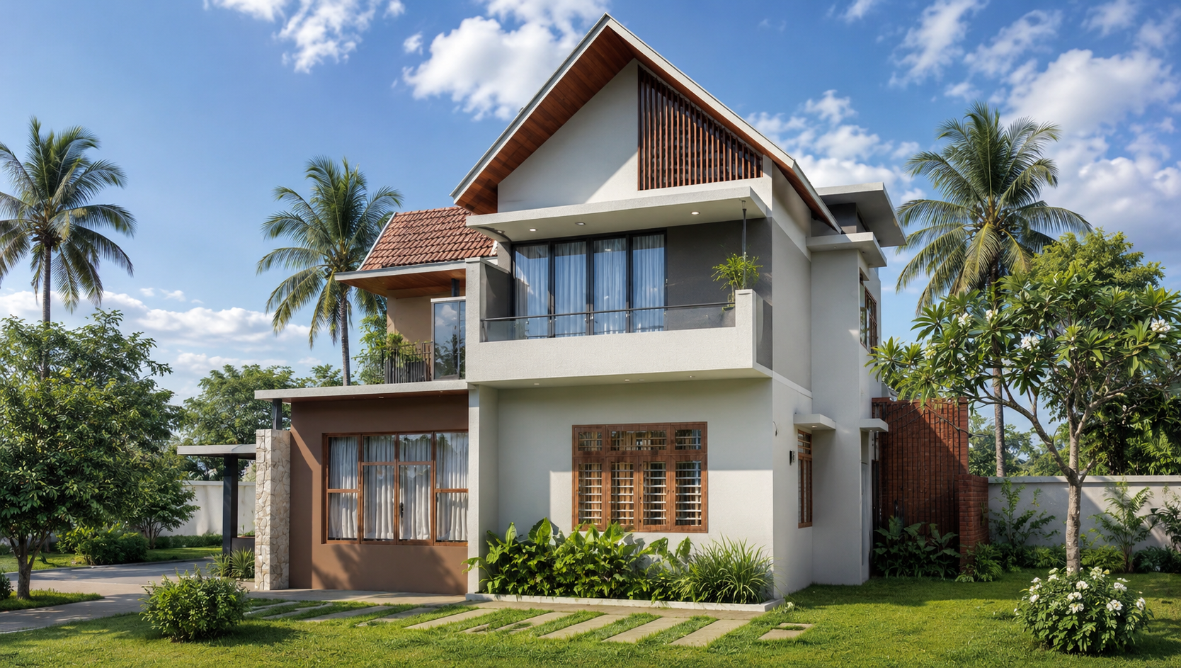 Gabled Garden House — Residential project by iptnirman in Malappuram, Kerala