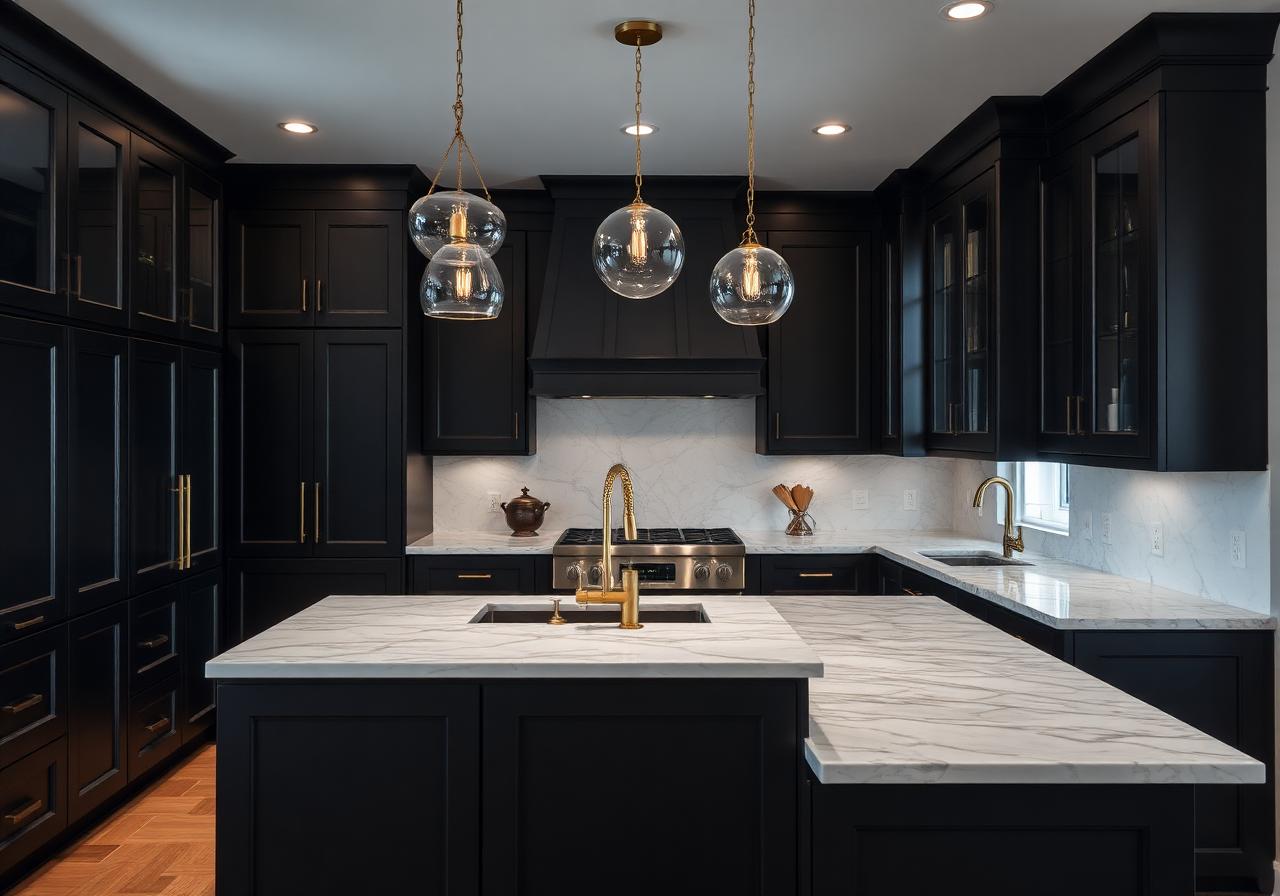 Kitchen with brass detailing